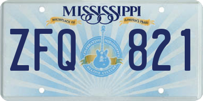 MS license plate ZFQ821