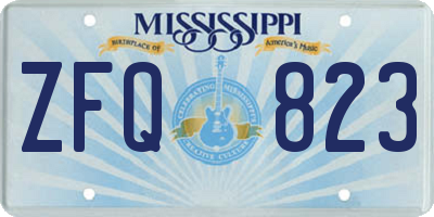MS license plate ZFQ823