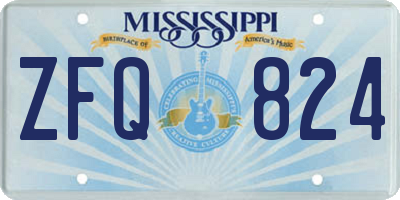 MS license plate ZFQ824