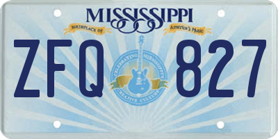 MS license plate ZFQ827