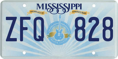 MS license plate ZFQ828