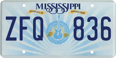 MS license plate ZFQ836