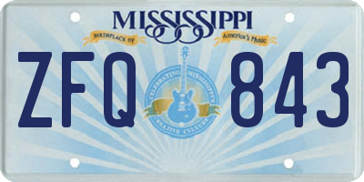 MS license plate ZFQ843