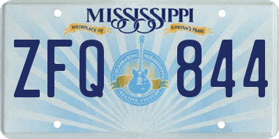 MS license plate ZFQ844