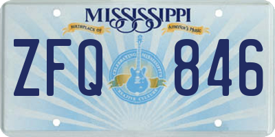 MS license plate ZFQ846
