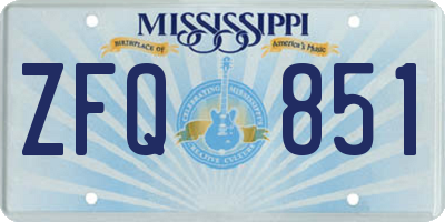 MS license plate ZFQ851
