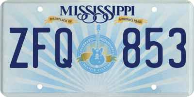 MS license plate ZFQ853