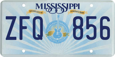 MS license plate ZFQ856