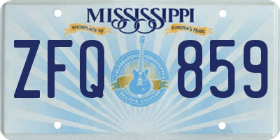MS license plate ZFQ859