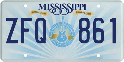 MS license plate ZFQ861