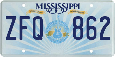 MS license plate ZFQ862