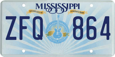 MS license plate ZFQ864