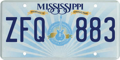 MS license plate ZFQ883