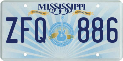 MS license plate ZFQ886