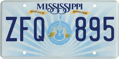 MS license plate ZFQ895