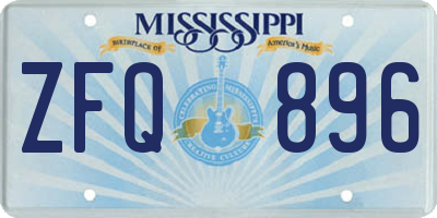 MS license plate ZFQ896