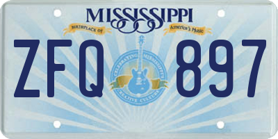 MS license plate ZFQ897