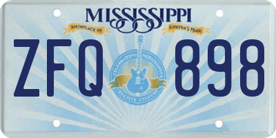 MS license plate ZFQ898