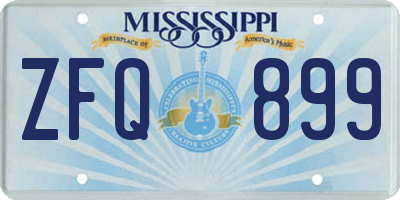 MS license plate ZFQ899