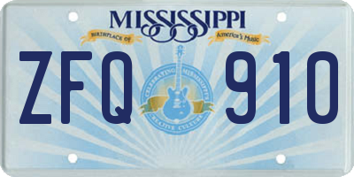 MS license plate ZFQ910