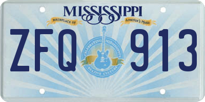 MS license plate ZFQ913