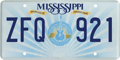 MS license plate ZFQ921