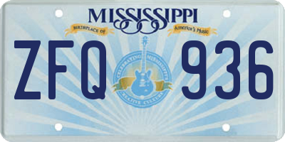 MS license plate ZFQ936