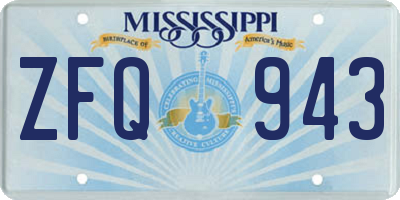 MS license plate ZFQ943
