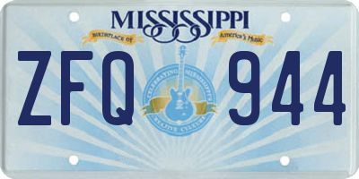 MS license plate ZFQ944