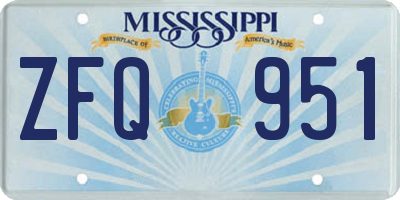 MS license plate ZFQ951