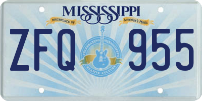 MS license plate ZFQ955