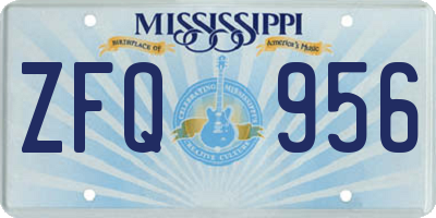 MS license plate ZFQ956