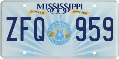 MS license plate ZFQ959