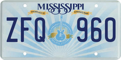 MS license plate ZFQ960
