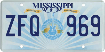 MS license plate ZFQ969