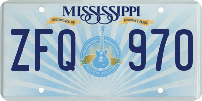 MS license plate ZFQ970