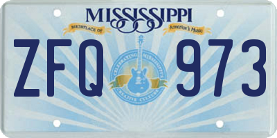 MS license plate ZFQ973