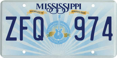 MS license plate ZFQ974