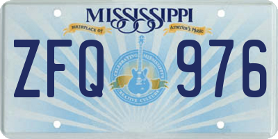 MS license plate ZFQ976