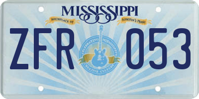 MS license plate ZFR053