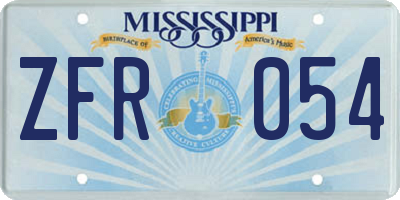 MS license plate ZFR054