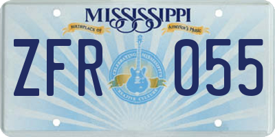 MS license plate ZFR055