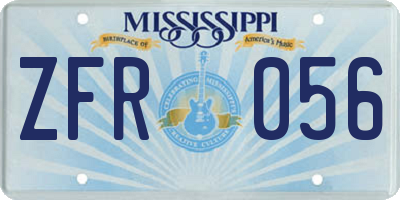 MS license plate ZFR056