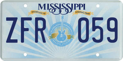 MS license plate ZFR059