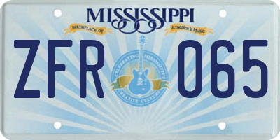 MS license plate ZFR065