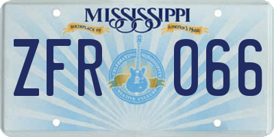 MS license plate ZFR066