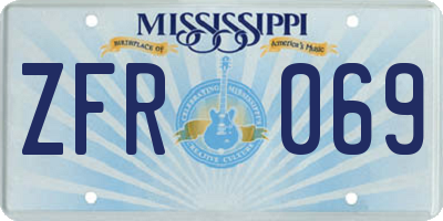 MS license plate ZFR069