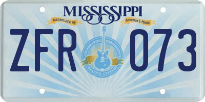 MS license plate ZFR073