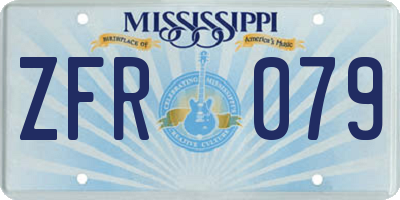 MS license plate ZFR079