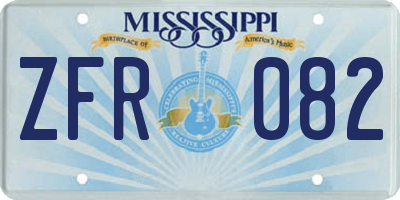MS license plate ZFR082